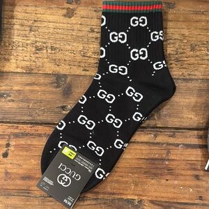 NWT Black and White Casual Socks with Monogram Design